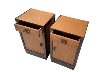 Two Art Deco Modernist Nightstands or Bedside Tables, 1920s 2
